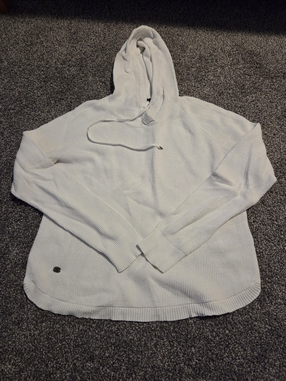 Lauren Ralph Lauren White Waffle-Knit Hooded Sweater